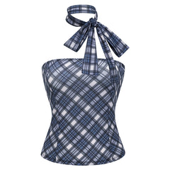 plaid scarf neck tube top boogzel clothing
