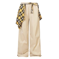 plaid shirt-tied baggy jeans boogzel clothing
