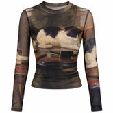 playful kitten brown long sleeve top boogzel clothing