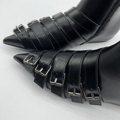 pointed toe buckle boots boogzel clothing