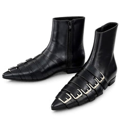 pointed toe buckle boots boogzel clothing