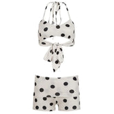 polka dot bikini shorts set boogzel clothing