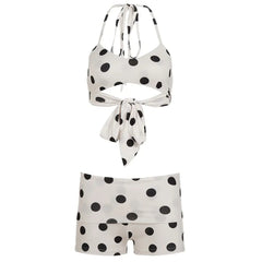 polka dot bikini shorts set boogzel clothing