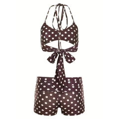polka dot bikini shorts set boogzel clothing