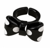 polka dot bow chunky ring boogzel clothing