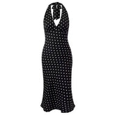 polka dot halter midi dress boogzel clothing