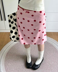 polka dot knee length skirt boogzel clothing