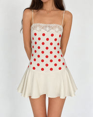 polka dot lace mini dress boogzel clothing