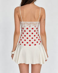 polka dot lace mini dress boogzel clothing