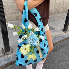 polka dot reversible tote bag boogzel clothing