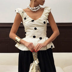 polka dot ruffle top boogzel clothing