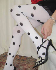 polka dot white tights boogzel clothing