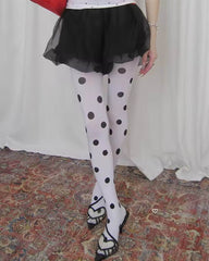 polka dot white tights boogzel clothing
