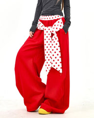 polka dot belt wide leg pants boogzel clothing