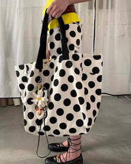 polka dot canvas shopper bag boogzel clothing
