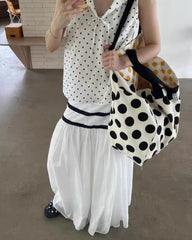 polka dot canvas shopper bag boogzel clothing