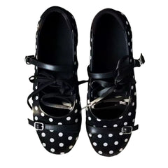polka dot lace ballet flats boogzel clothing