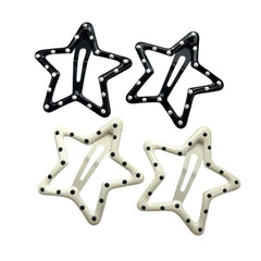 polka dot star 4pcs hair clip set boogzel clothing