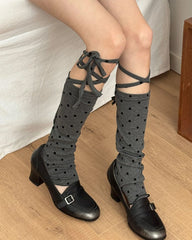 polka dot stirrup ballet socks boogzel clothing