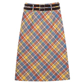 preppy colorful plaid maxi skir boogzel clothing