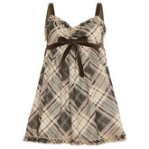 preppy aesthetic plaid mini tank dress boogzel clothing