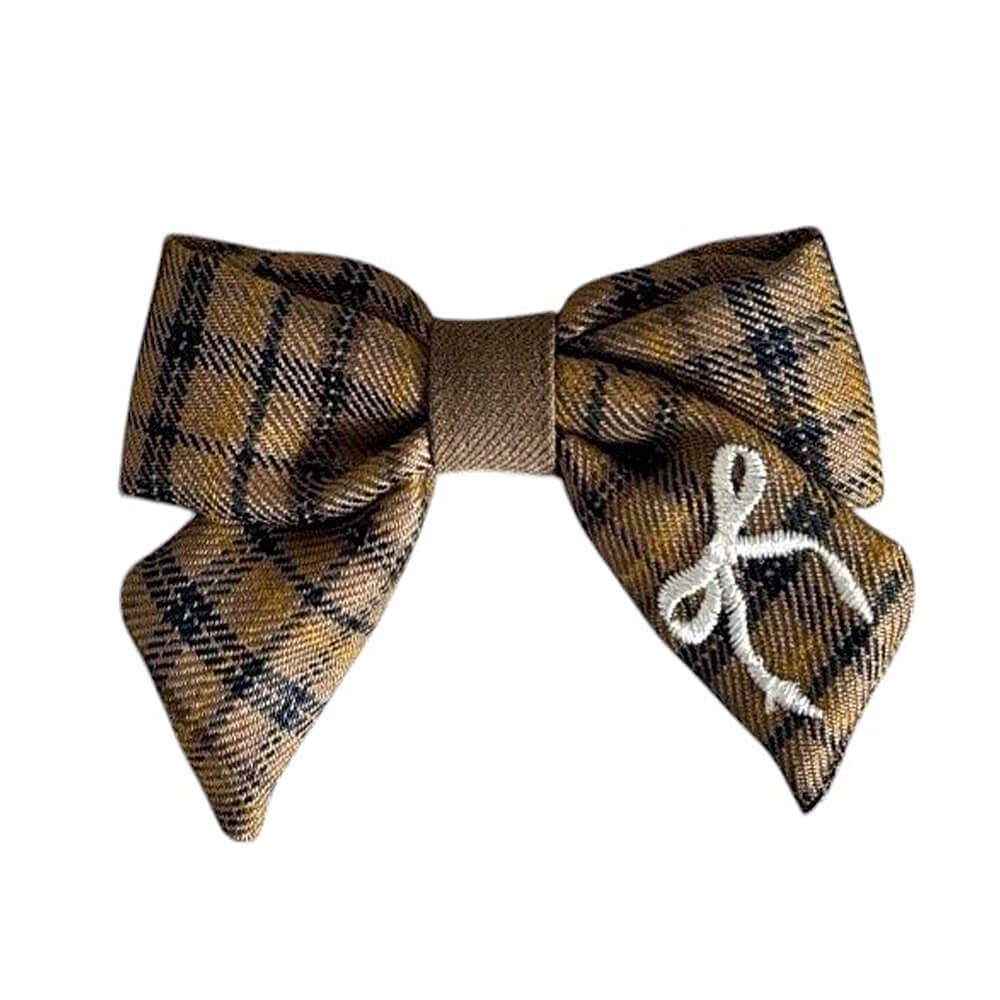 preppy bow embroidery hair bow set boogzel clothing