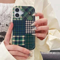 preppy green patchwork iphone case boogzel clothing
