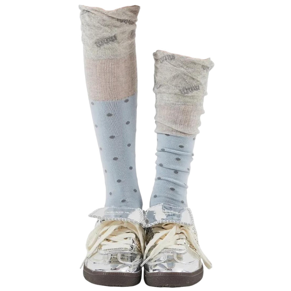 preppy polka dot knee high socks boogzel clothing