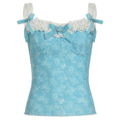 princess blue lace cami top boogzel clothing