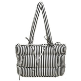 puffer striped shoulder bag boogzel clothing