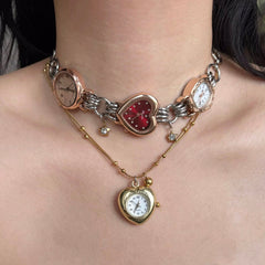 queen of hearts watch necklace boogzel clothing