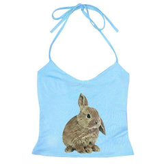 rabbit print y2k halter top boogzel clothing