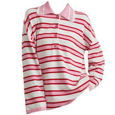raspberry ice cream stripe oversized polo boogzel clothing