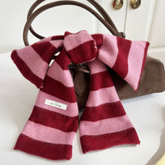 red and pink stripe scarf boogzel clothing