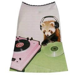 red panda dj print midi skirt boogzel clothing