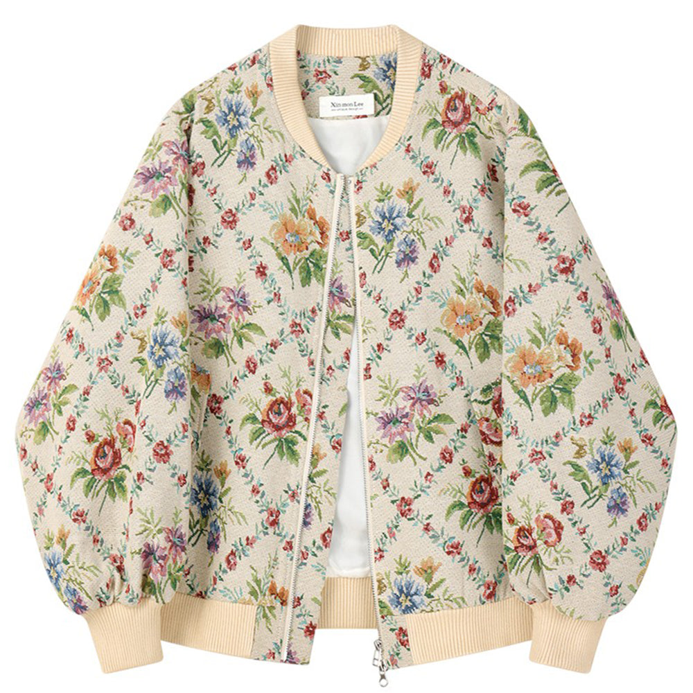 retro floral bomber jacket boogzel clothing