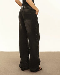 rhinestone black jeans boogzel clothing