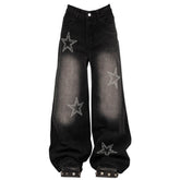 rhinestone star wide leg jeans boogzel clothing