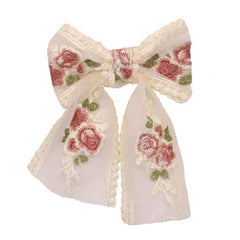 rose embroidery lace hair bow boogzel clothing