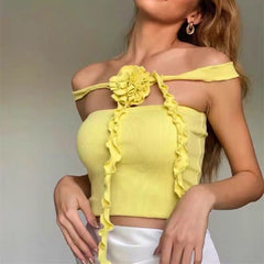 rose ruffled crop top boogzel clothing