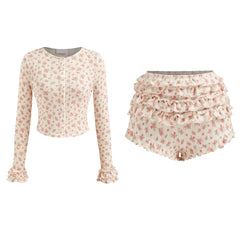 secret garden floral top shorts set boogzel clothing