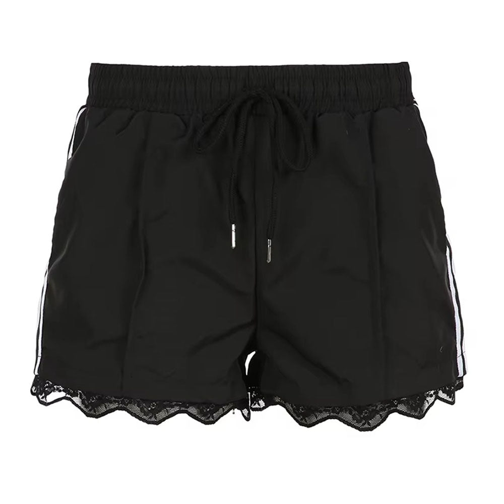 side stripe lace trim shorts boogzel clothing