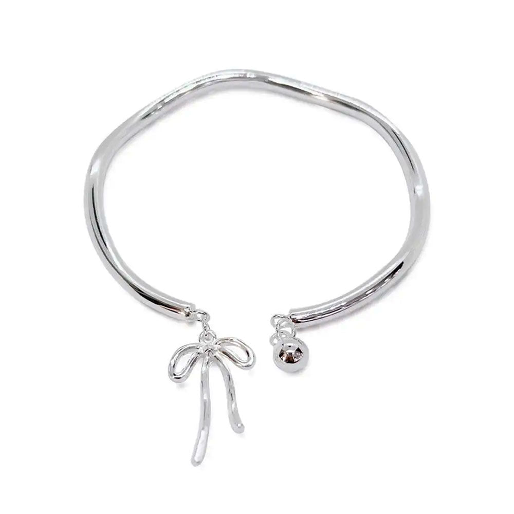 silver bow bracelet boogzel clothing