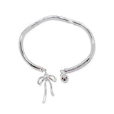 silver bow bracelet boogzel clothing