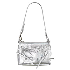 silver bows shoulder bag boogzel clothing