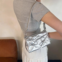 silver bows shoulder bag boogzel clothing