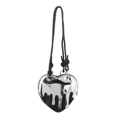 silver drip heart handbag boogzel clothing