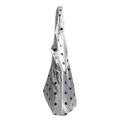 silver polka dot shoulder bag boogzel clothing