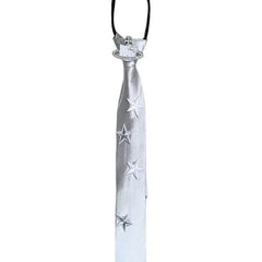 silver star satin tie boogzel clothing
