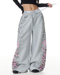 skater girl leopard print sweatpants boogzel clothing